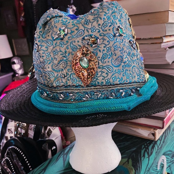 Custom Designed Straw Fedora Sari Hat by #FarrahNaykaDesigns